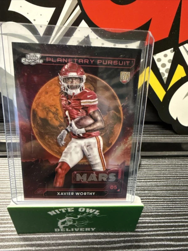 2024 Topps Cosmic Chrome Xavier Worthy Mars Planetary Pursuits Rookie Card
