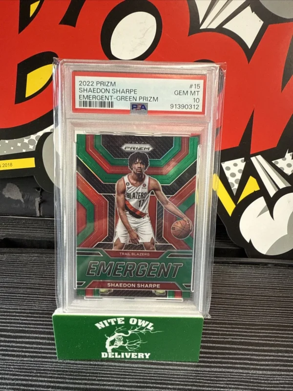 Shaedon Sharpe Rookie Emergent Green Prizm - 2022-23 Panini Prizm #15 Blazers