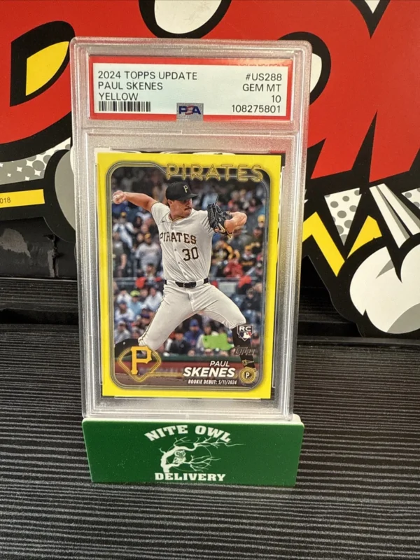 2024 Topps Update Paul Skenes Rookie Debut RC Yellow Color Match PSA 10