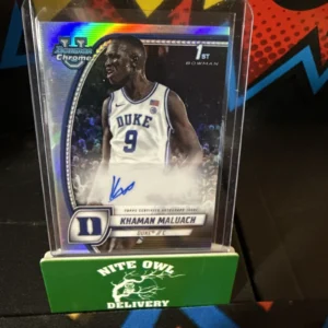 Basketball trading card in protective case.