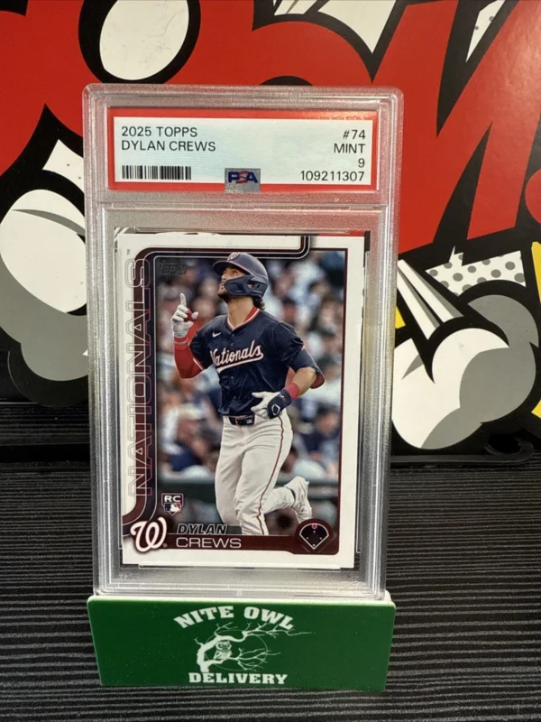 2025 Topps #74 Dylan Crews Rookie PSA 9 Nationals