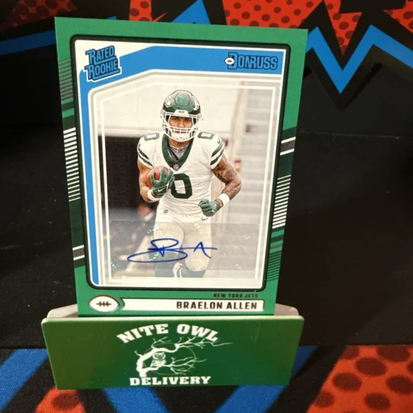 Braelon Allen 2024 Panini Donruss Rated Rookie(RC) #306 Green Auto