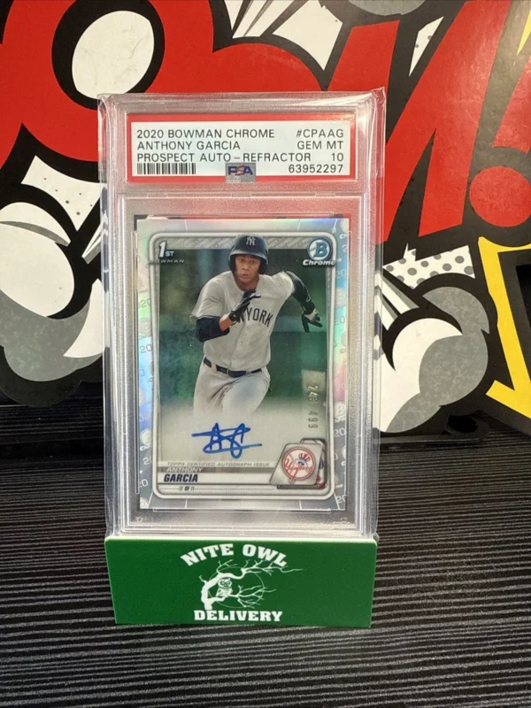 2020 Bowman Chrome ANTHONY GARCIA RC 1st BOWMAN REFRACTOR AUTO /499 - PSA 10