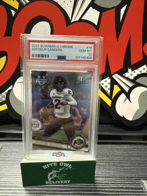 Shedeur Sanders 2023 Bowman U Chrome #16 PSA 10 GEM MT 1st Bowman RC NFL
